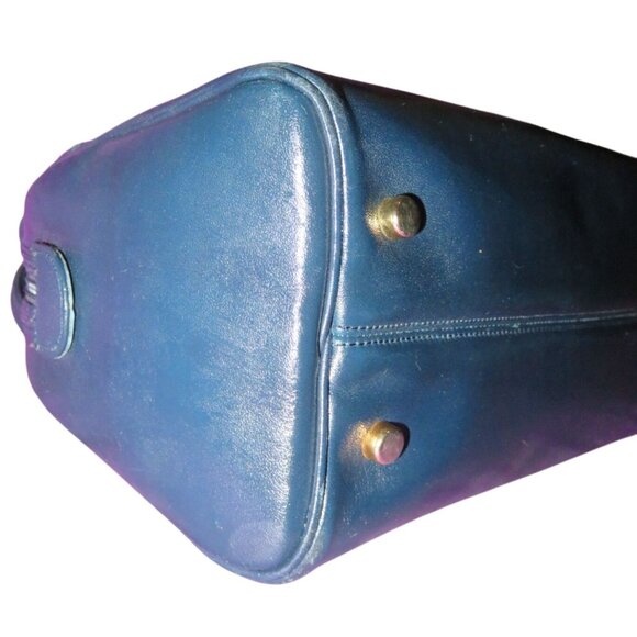 Morris Moskowitz Vintage Blue Leather Boston Bag with charms - Picture 8 of 13